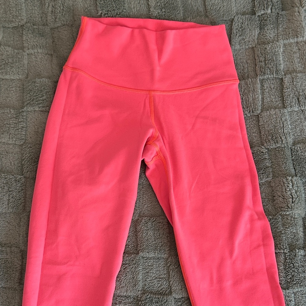 Lululemon Wunder Under Pant Leggings Grapefruit Reversible Pink/Gray - Picture 11 of 16